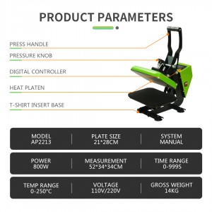 Lowest Price Cheap Small Heat Press Machine 21 x 28cm Label Heat Press A4 size sublimation Printer T-shirt Press