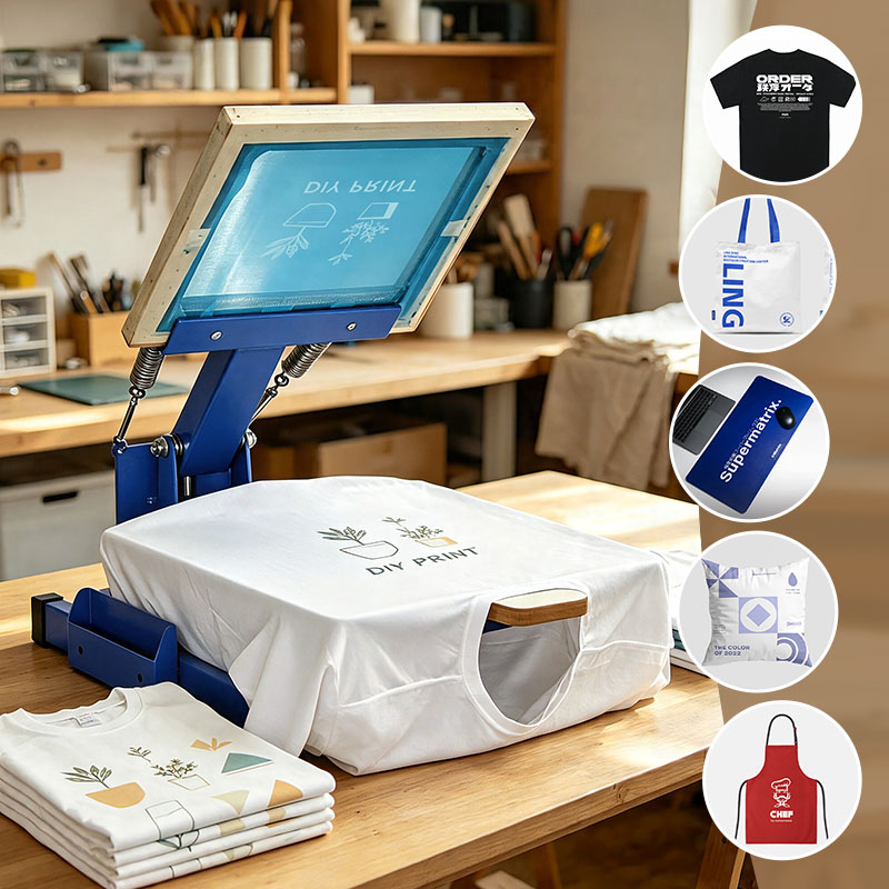 Desktop A3/A4 Screen Printer Silk Screen Printing Machine Suitable for Small Batch Flat Surface Pattern Printing Work Featured Image