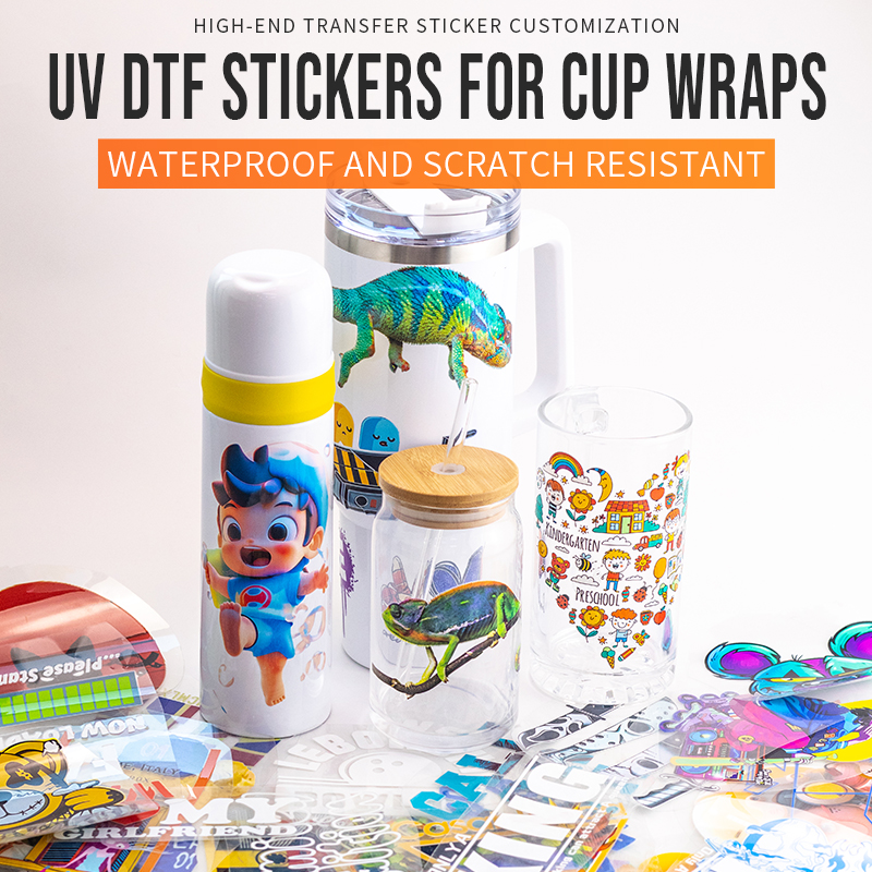 Decorative Vinyl Custom UV DTF ab Film Transfer Printing Waterproof Stickers PVC Sticker