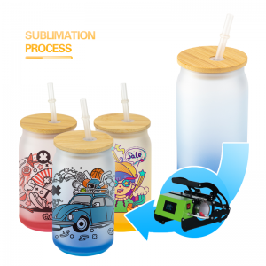 Sublimation Glasses Mug Tumbler Sublimation Blank Bottle Glass Beer Can Shape Cooler