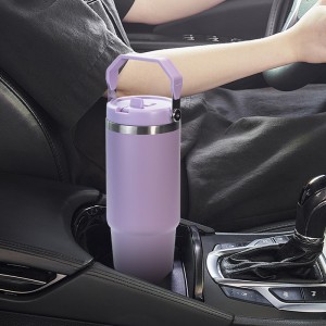 Double Wall Stainless Steel Insulated Cup 3 in 1 Water Bottle 30oz Tumbler with Handle Sublimation Bottle